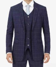 Men’s Navy Blue Check 3Piece
