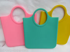 LADIES BRIGHT NEON FASHION SILICONE HANDBAG CLUTCH PURSE, 3 COLOURS: PINK YELLOW