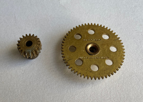 Meccano brass gear pair - brass,