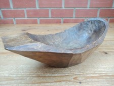 Antique Adze Hand Carved Auguste Géroudet Wooden Fruit/Small Dough Bowl SIGNED 