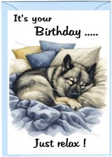 Elkhound Dog Birthday Card
