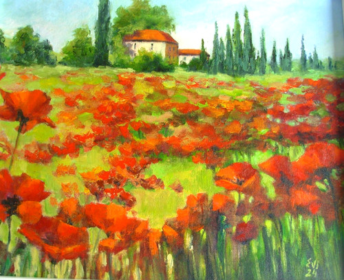 Poppies original oil - poppies,