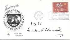 UN 1961 7c FDC Signed by Winston S Churchill