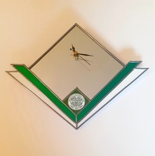Celtic F.C  Clock Mirror Stained Glass Unique Item Brand New 12 Inch X 9 Inch