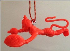 Flying Lord Hanuman Hanging Idol For Car Orange Hindu God for Power & Protection