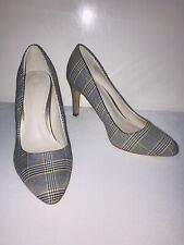 NEXT Size UK3.5 EU36 Grey Check Plaid Gorgeous Classy Round Toe Dressy Stiletto