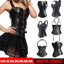 Women Burlesque Bustier Basque Corset Tops Lingerie Fancy Custome Plus Size UK