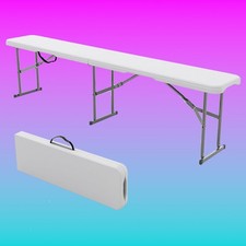 6FT Plastic Folding Bench Portable Outdoor Bench for Picnic Camping