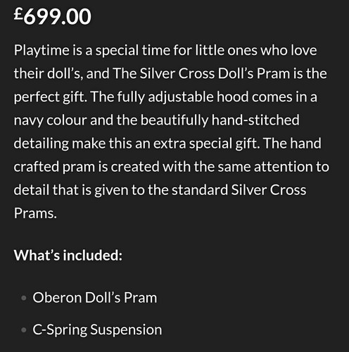 Silver cross oberon - oberon, doll’s