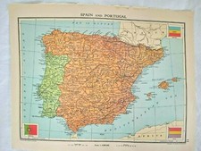 Vintage map of SPAIN and