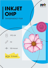 10 Sheets A4 Inkjet Premium OHP Acetate Transparency Film - Overhead Projector F