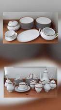 Edelstein Bavaria White Vintage 69 piece Dinner+Coffee+Tea Set with Gold Trim