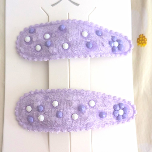 Pair purple white polka - pair, purple/white