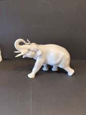 VINTAGE USSR LOMONOSOV CHARGING GREY ELEPHANT FIGURINE/ORNAMENT