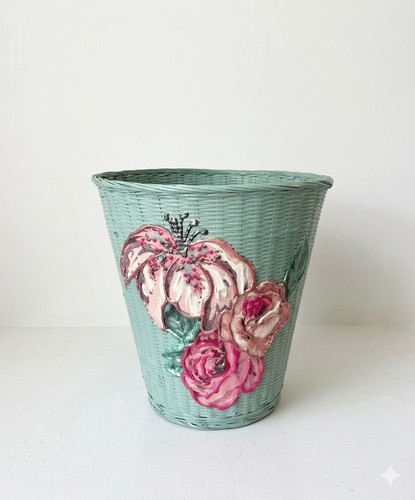 Shabby chic trash bin - shabby,