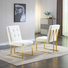 2 Set Modern White Velvet