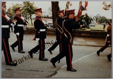 Military Photograph Queens Lancashire Regiment Colour Party Marching