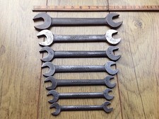 7 Vintage Reform 1940s Whitworth Open Ended Spanners 9/16" To 1/8"W.