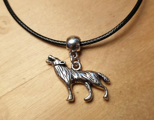 Wolf dog leather - necklace, 17