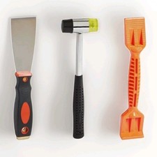 Window Glazing Tool Kit, 3 Pc w/Hammer, Chisel, Glazing Paddle. Durable. New