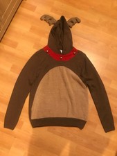 Men’s Primark Reindeer Hooded Christmas Jumper size Small