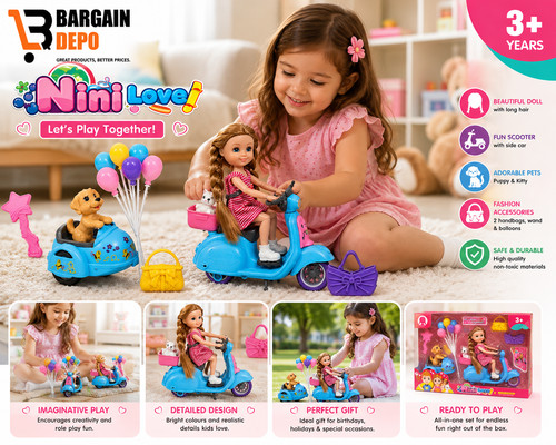 Kids doll scooter - scooter, playset