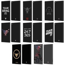 OFFICIAL WWE THE ROCK LEATHER BOOK WALLET CASE COVER FOR AMAZON FIRE