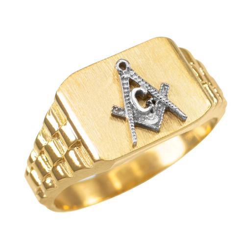 Gold masonic mens - gold, ring