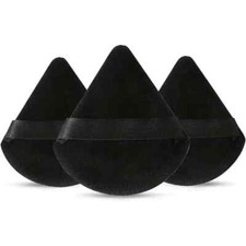3Pcs Velvet Triangle Powder Puff Sponge Blender Makeup Sponge Soft UK Seller
