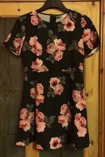 H&M Divided, Ladies Size 12, Black/ Pink, Floral Dress, New Without Tags