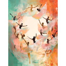The Tornado Ballet Painting Abstract Musical Dancers Art Canvas Print 18X24