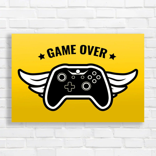 Game over gaming yellow canvas - over,