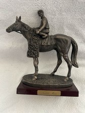 Seattle Slew Triple Crown Champion Horse Racing Jockey Bronze resin Statue 19cm
