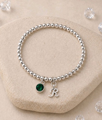 May birthstone and initial - birthstone,