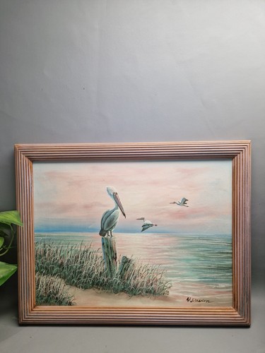 Vintage pink oil painting - vintage,