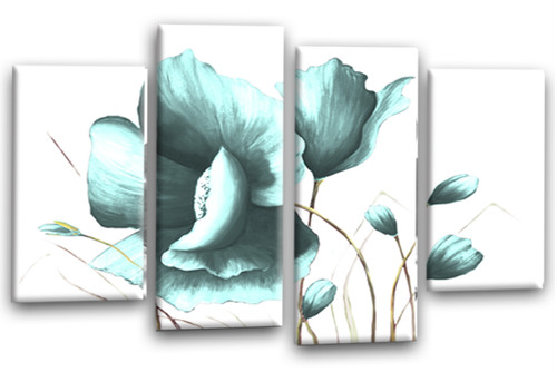 Floral wall art duck egg - art,