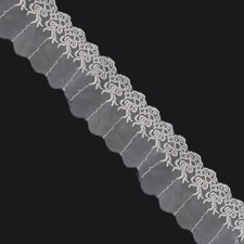 1m–25m Lace Trim Ribbon Polycotton Black White Ivory Sewing Wedding Craft Decor