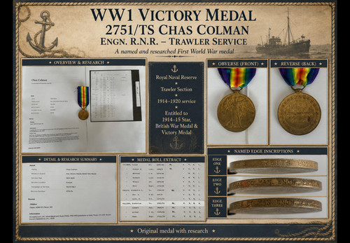 Ww1 victory medal - 2751/ts, chas