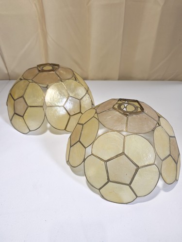 Pair vintage capiz shell - pair,