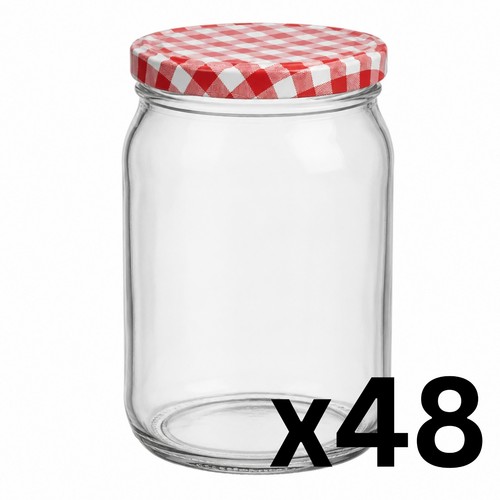 Glass jars 900ml lid red - lid, set