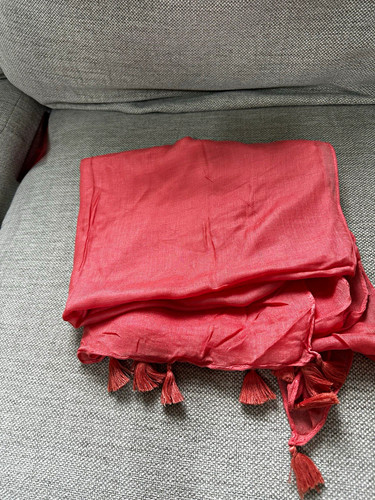 Scarlet red solid tasselled - scarlet,