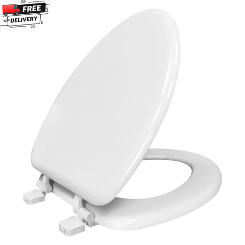 Elongated toilet seat - toilet, white