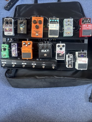 Guitar pedal board with built - pedal,