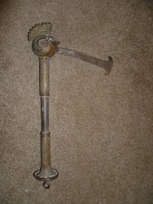 An Antique African  'Tiv' / 'Jukun', Brass Headed, Iron Tongued Ceremonial Adze