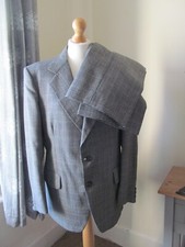 Savile Row Pure New Wool Grey Check Gents Suit 38"