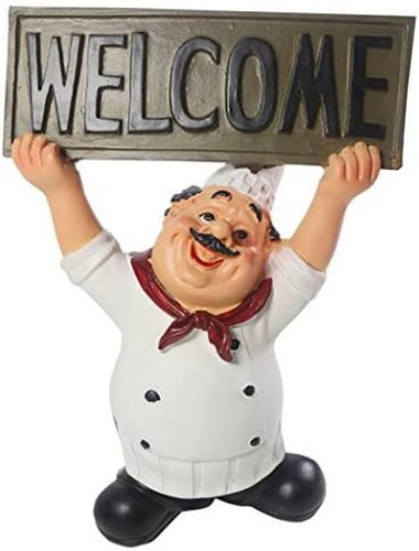 Chef figurine with - with, welcome