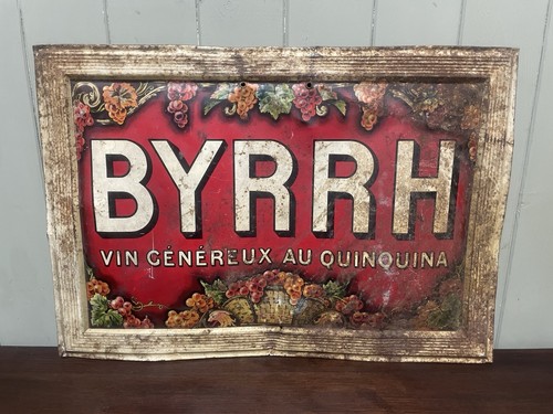 Antique metal sign for - metal, byrrh