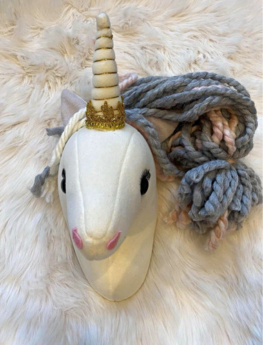 Unicorn plush soft toy head - plush,