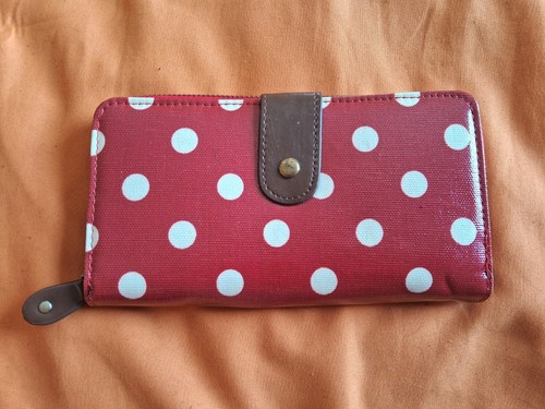 Red and white large polka - red,