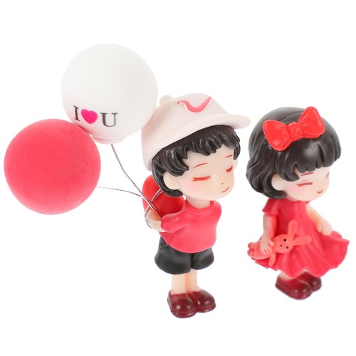 Couple doll resin car - doll,